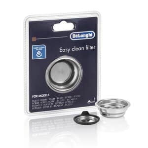 De'Longhi Easy Clean Replacement Filter Basket for select Espresso Machines, Stainless Steel, Holds 1 Cup