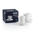De'Longhi Italian Cappuccino Cups & Saucers, Porcelain, 9 oz, Set of 2