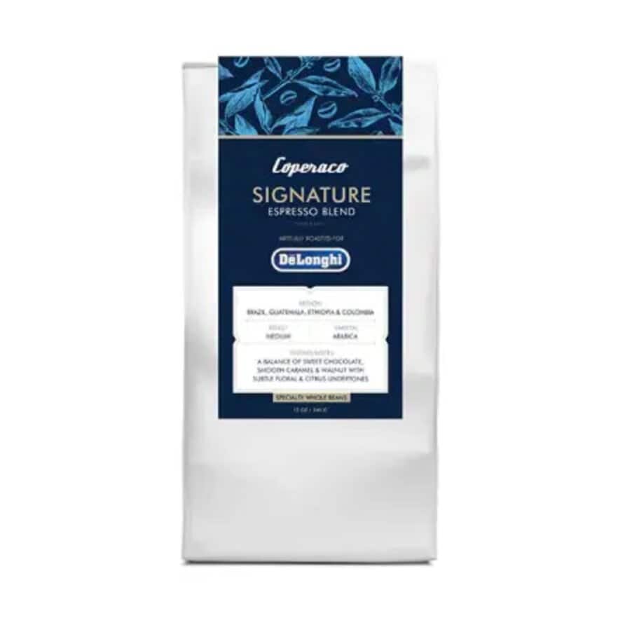 De’Longhi Signature Espresso Blend Coffee, 100% Arabica, Medium Roast, (Whole Bean) 12 oz