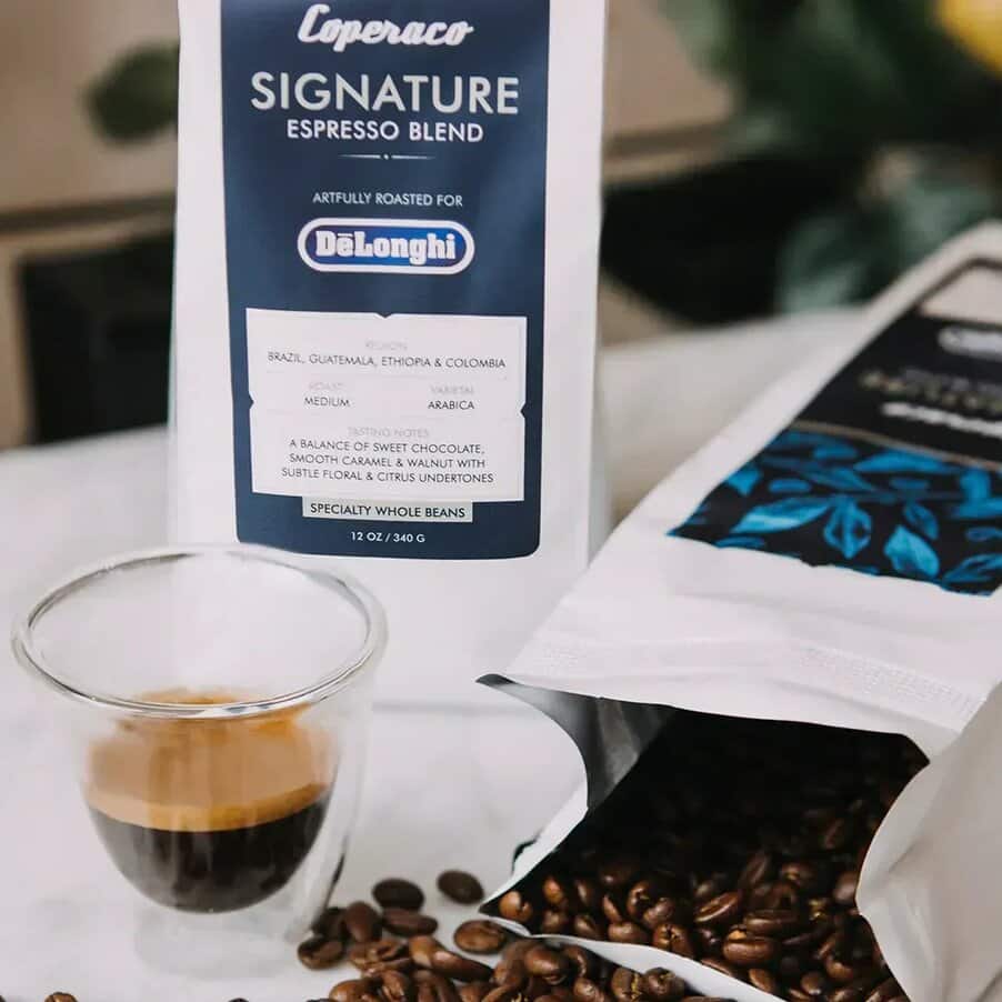 De’Longhi Signature Espresso Blend Coffee, 100% Arabica, Medium Roast, (Whole Bean) 12 oz