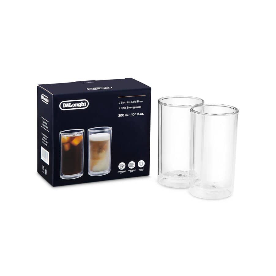 De'Longhi Double wall Cold Brew Glass Large (10.1fl oz/300ml) Set of 2