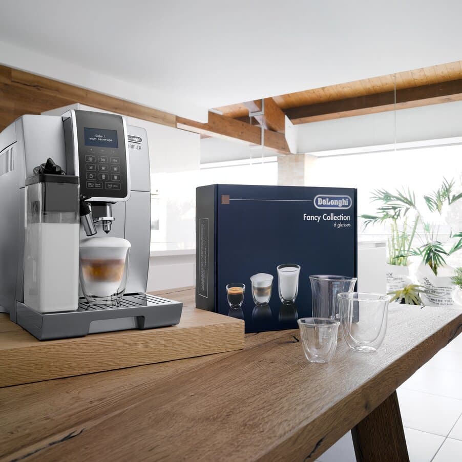 De'Longhi The connoisseur collection, set of 2 espresso, 2 cappuccino, 2 lattemacchiato double wall glasses