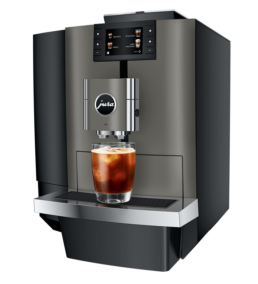 JURA X10 Professional Fully Automatic Espresso Machine with Cold Extraction in Dark Inox